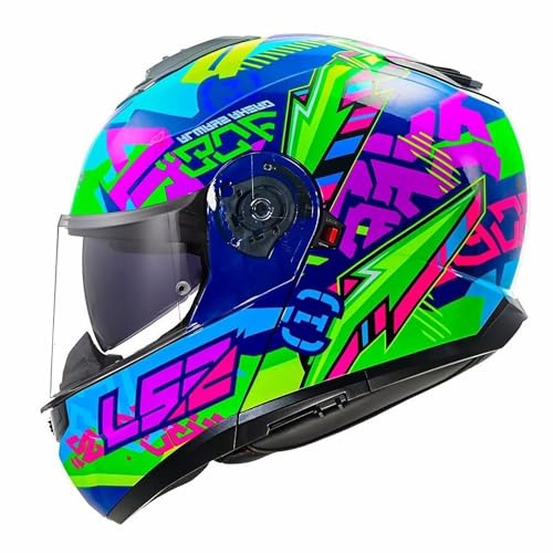 LS2, STROBE II SVENT Modular Motorcycle Helmet Gloss Blue Green, XXL