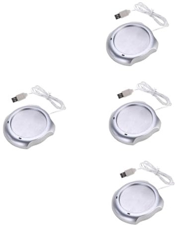 COLLBATH 4 Pièces Chauffe-Tasse USB pour Bureau Chauffage De Bureau Chauffe-Cire De Bougie Tasse à Café Électrique Plaque Isolante Plus Chaude Radiateurs USB Plaque Chauffe-café Silver