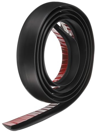 QUARKZMAN Bande de Transition de Sol 1,4 6,56ft en Pvc Auto-Adhésif pour Tapis vers Carrelage, Bordure de Transition à Coller pour Sols Inégaux Hauteur 5mm, Noir