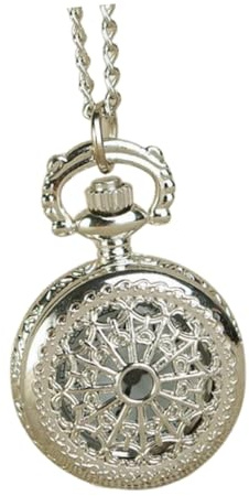 LIFKOME Retro Taschenuhr Damen Silber Mit Spinnennetz-Design Hohler Anhänger Quarzuhr Präzise Zeitmessung Elegante Kettenuhr Für Vintage-Look Und Modeaccessoire