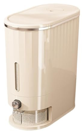 lyanny Rice Dispenser Container 10kg/5kg, Cereal Storage Containers, Flour Rice Bin With Sealed Lid, Button Pressing Type, Dry Food Storage for Kitchen