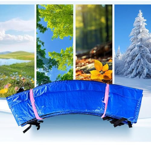MPYEKP Protector Cama Elastica 244/306/366cm, Cubierta de Muelles de PVC Resistente a Los Rayos UV, Borde con Correas Fijas, Funda Acolchada para Trampolín, Accesorios Resistentes y Resistentes(8ft)