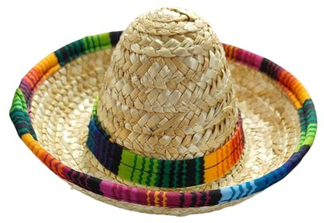 Rechory Mini Sombrero Hats - Woven Mexican Hats for Party - Wide-Brim Decoration Headband for Children Kids Pet Celebration Dog Animals