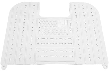 Cryfokt Outils de Maquillage, Dessus de Lavabo D'évier, Couvercle Pliable en Silicone, Organisateur Résistant à la Chaleur pour Salle de Bain, Noir/blanc/rose (WHITE)