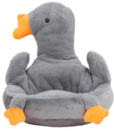 SIXRUN Lindo Cojín para Silla de Ganso, Cojín de Asiento de Felpa con Dibujos Animados para el Piso de la Ventana, Almohada de Asiento Cómoda de Ganso Suave y Cómoda para Niños, para Silla de (Gray)