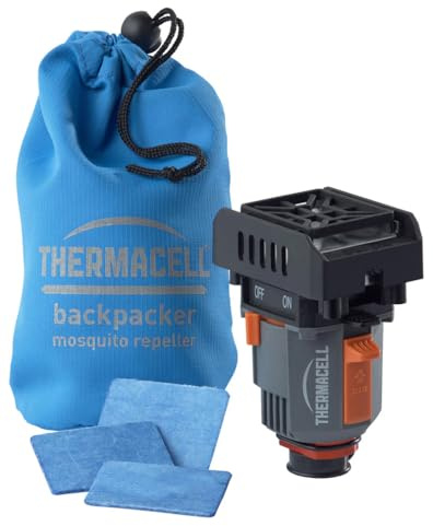 Thermacell Backpacker Mückenabwehr Starter Set - Outdoor Insektenschutz mit Citrodiol aus Zitroneneukalyptusöl - 15 m² Schutzzone - Ultraleicht 114 g - Inkl. 3 Wirkstoffplättchen für 12h