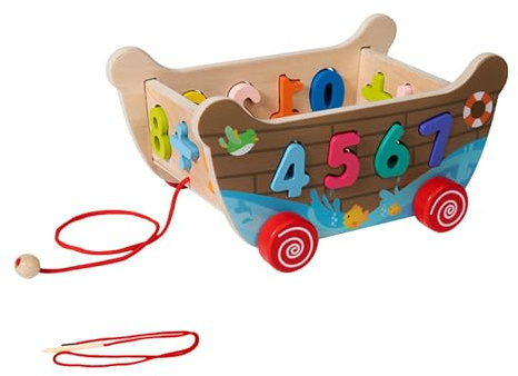 Juguete Clasificador de Formas de Madera, Juego Interactivo de Reconocimiento de para Ensartar, Juego de, para Niños de 3 años, con Número