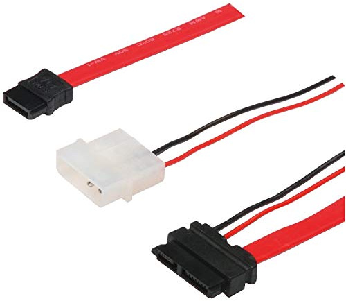 PremiumCord Cable de Conexión SATA de 13 pines/m, SATA de 7 pines, Tipo L/m + fuente de alimentación