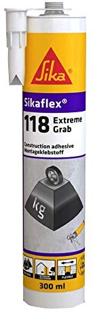 Sika - Sikaflex-118 Extreme Grab, Bianco - Adesivo monocomponente - Uso in interno ed esterno - Elevata presa iniziale - Cartuccia 290ml