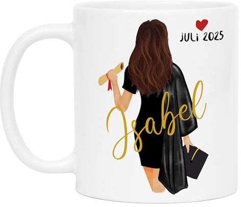 Kiddle-Design Bachelor Master Tasse 2026 zum Abschluss Geschenk mit Name Frau Absolventin Doktor Personalisierte Kaffeetasse