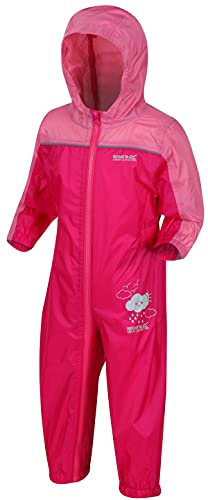 Regatta Kids puddle suit - all in one waterproof for kids - Breathable and rain proof hooded outdoor warm Puddlesuit - reflective trim and taped Seams - playsuit For Boys and Girls