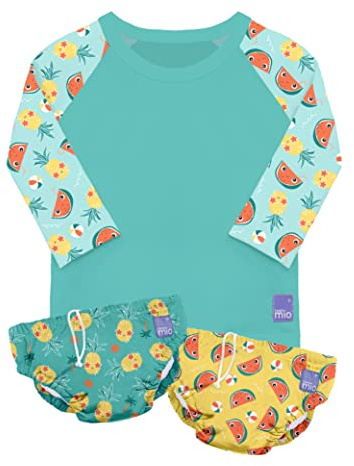 Bambino Mio, Set Nuoto, Combo Top Nuoto e Costumino Contenitivo, Tropicale, Larga (2+ Anni)