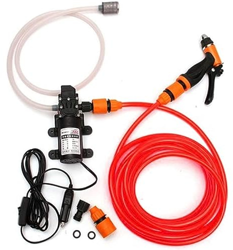 Holdfiturn Car Washing Kit Jet Wash 12V 72W 130PSI Portable High-Pressure Car Washing Machine Kit Water Pump Wash Set Sprayer Gun Electric Self-Priming for Moto Pet Window Gardening Camping Washing