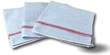 Lot de 3 serpillières | Ultra absorbante | Dimension 50*60 cm | Ménage Domestique ou Industriel | pour Laver essuyer éponger | Couleur écrue avec liseré Rouge | Grammage Important | Kibros SERPECR3