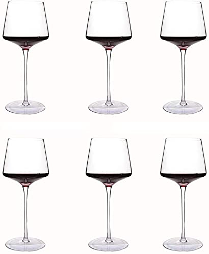 ZRDSZWZ Copas de vino tinto transparentes y fiables, copa de vino grande con tallo largo, gran regalo para fiestas, 580 ml (tamaño: 6)