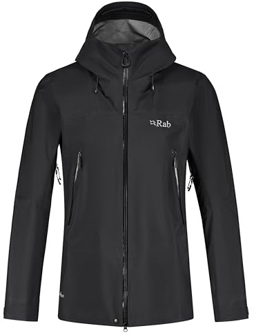 Rab Kangri GTX - Giacca da uomo in Gore-tex impermeabile, traspirante, per escursionismo, trekking e alpinismo, Nero , M