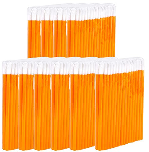Microfiber rengöringspinnar | för ögonfransförlängning | läppborste | läppborste | luddfri | orange | 50–500 stycken (500)
