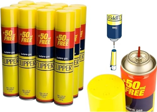 6 Genuine CLIPPER Universal Lighters for Cooker, BBQ, CIG, Candle - Refillable 250ML + 50ML Extra Bottle (Total 300ML)