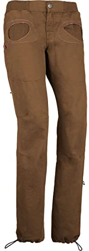 E9 - Pantalone Donna in Cotone per Palestra Arrampicata Onda Slim2 - Tobacco-XS