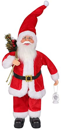 Father Christmas Figures Novelty Christmas Decorations - 30cm Standing Santa Claus Figure Doll Ornaments for Window, Holiday Party, Home Decor
