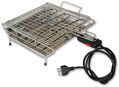 Stella Soc. Coop. Bistecchiera griglia elettrica in acciaio inossidabile 2000 Watt Made in Italy la Stella - G8
