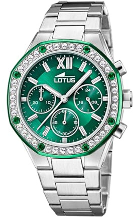 LOTUS Orologio Donna Analogico Acciaio Inossidabile 316L Argento - Quarzo Cronografo - Vetro minerale alta resistenza - Impermeabile 5 ATM - Special Prices 18872/1