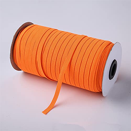 DUNSBY 6mm DIY Cuerda Plana Bandas elásticas de Goma Ancho de la línea elástica Cable para artesanías Cuerda elástica Cinta de Encaje Costura (Color : Orange, Size : 6mm)