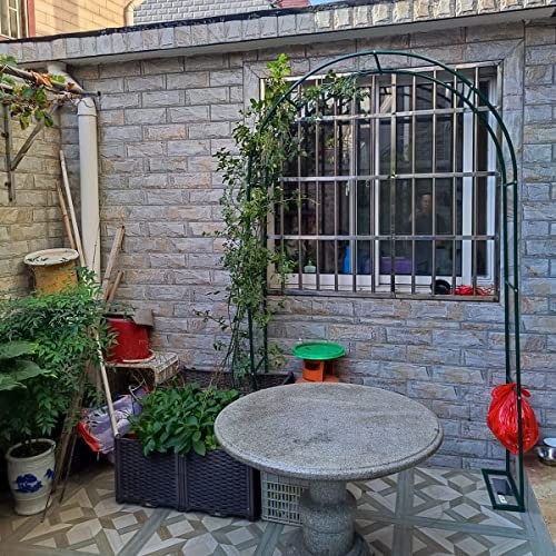 Arche Jardin Aluminium Largeur, Arche À Rosiers Métal, Filet À Plantes Grimpantes, Filet de Treillis, pour Récolte de Concombres, Légume, Vignes, Plantes Grimpantes,Vert,180x220x40CM