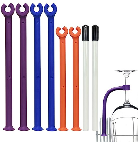 HJYZY Multi-Size Geschirrspüler Weinglashalter 17cm/21.5cm Weinglas Zubehör Fiberhalter für den Schutz von Stiel Weingläsern 8 Stück