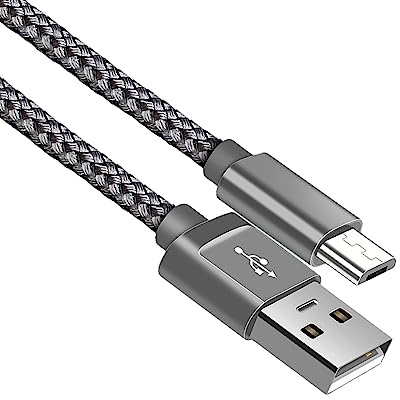 Micro USB Cable, Android Charger Cable. Fast Charging Cable Nylon Braided Lead for Samsung Galaxy S7 Edge S6 S5 J7 J6 J5 J3 Note 5 A6 A10, Huawei Y7 Y6, Kindle, Xbox, PS4 (2 Meters)