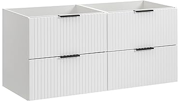 Adel - Mobile doppio lavabo da 120 cm, con piano di lavoro o lavabo integrato, mobiletto sospeso, mobile da bagno (solo mobili)