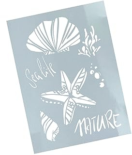 Schablone Sea Life Muschel Mix - Wandschablone Stencil Muschelschablone Malschablone - Malerei Airbrush Badezimmer Deko Scrapbooking - zAcheR-fineT (DIN A3)