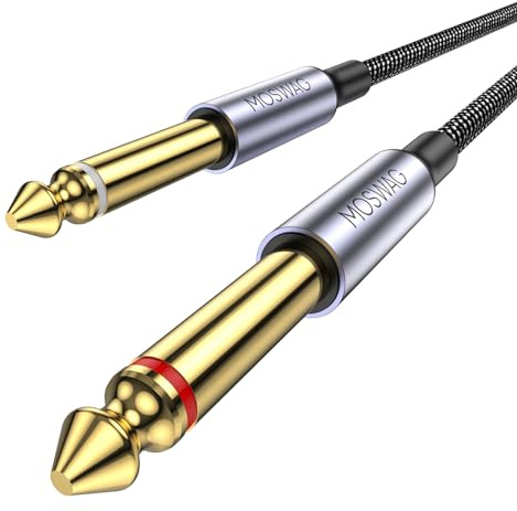 MOSWAG 3M 1/4 Zoll TS auf 1/4 Zoll Instrumentenkabel, Professionelle Nylongeflochtene Kabel für E-Gitarre, Bass, Keyboard, Mischpult, Verstärker, Amp, Lautsprecher