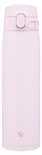 Zojirushi SM-VB72-PM Stainless Steel Mug, Water Bottle, Large Capacity, 720 ml, One Touch Type, Seamless Shutdown, Only 3 Cleaning Points, Soft Pink