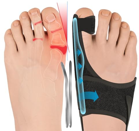 LINXIU Hallux Valgus Korrektur Schiene Rutschfester Bunion Zehenspreizer Bunion Korrektor Hallux Valgus Bandagen für Tag Nacht Unterstützung 2 Stück