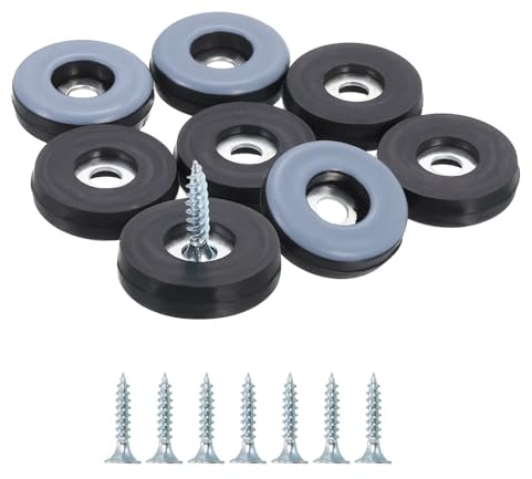 sourcing map Furniture Sliders, 8Pcs 1 - PTFE Round Chair Leg Floor Protectors, Screw-On Furniture Pads with Screw, Chair Glides for Carpet Hardwood Floors