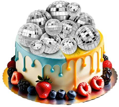 Bewudy 11 Bolas de Discoteca para Decoración, 6 Tamaños, Accesorios de Fiesta, Tartas