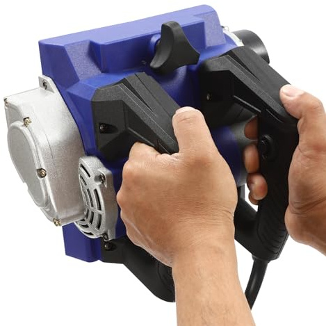 1300W Elektrischer Wandhobel,Schleifer Putzfräse Mauerfräse Estrichfräse Mauer Fräse Sanierungsfräse Betonschleifer Betonfräse von 1000 bis 4000RPM,Wand Schleifer Hobeltiefe 1-4 mm (Blau)