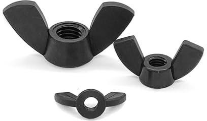 Comcapy 5/10/20 STÜCKE M3 M4 M5 M6 M8 M10 M12 Kunststoff Nylon Flügelmutter Daumenfest for Befestigungsbolzen Und Schrauben(Black,M6-10PCS)