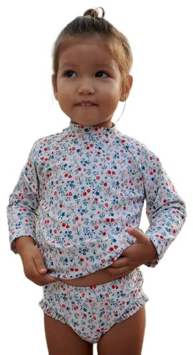 Petit Bateau A0CTV, Camiseta de Manga Larga Anti-UV Bebita, Blanc/Multico, 12 mois