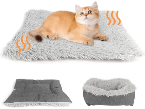 HIULLEN Selbstheizende Decke Katze Hunde, Weiches Katzenbett, Flauschig Selbstwärmende Katzendecke, Heizdecke Haustierbett Katzensofa, Waschbare Wärmedecke Katze für Katzen und Kleine Hunde(60*50CM)