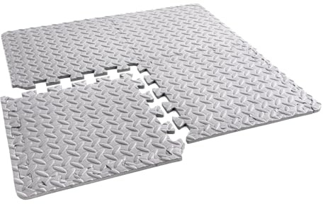 Phoenix Fitness Interlocking Floor Mats - 12 Non-Slip EVA Foam Flooring Tiles for Home, Gym, Garage, Kids Room & Exercise - Heavy-Duty Protective Floor Mat for Indoors & Outdoors - 30x30cm, Grey