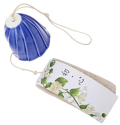CAXUSD 2stücke Handgefertigter Japanischer Windspiel Aus Keramik Elegantes Deko-Element Für Garten Und Innenräume Beruhigender Als
