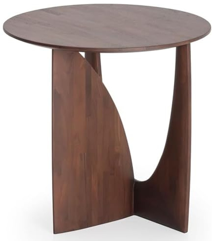 Table d'appoint en bois massif, canapé d'angle moderne, table basse rustique, table basse, table de goûter, table de chevet pour salon, chambre à coucher (couleur : noyer)