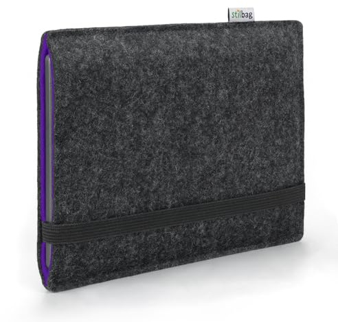 Stilbag Finn Étui de protection en feutre pour liseuse Amazon Kindle Paperwhite Signature Edition - Couleur : anthracite/violet - Fabriqué en Allemagne