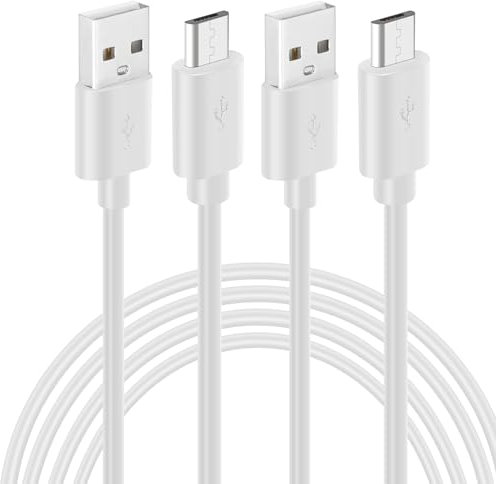 PATIKIL 26.2Ft USB to Micro USB Power Extension Cable, 2 Pack 3A Fast Charger Long Charging Cord for Security Cameras, Phone, Video Records, Electronic Equipment, White