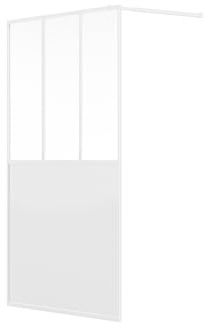 Vente-unique - Paroi de douche à l'italienne style atelier - Blanc mat - 120 x 200 cm - URBANIK