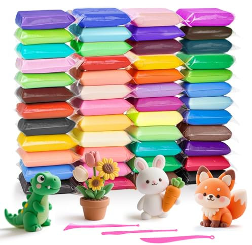48 colori, pasta da modellare autoasciugante, plastilina asciugatura dell'aria, regalo per ragazzi e ragazze dai 3 ai 12 anni