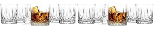Glasmark KROSNO 1992 Whisky Gläser Set Whiskeygläser 6 Stück 280 ml Rum Gin Bourbon Cocktail Whiskey Glas Trinkgläser Geschliffen Spülmaschinengeeignet (Packung mit 2)