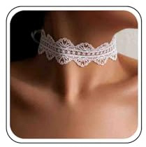 Boho Hochzeit Punk Goth Schwarz Spitze Halskette Klobig Kurz Kragen Halsketten Gothic Mesh Weiß Breit Choker Einfach Niedlich Dicke Spitze Choker Kette Vintage Minimalist Statement Schmuck Für Frauen
